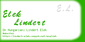elek lindert business card